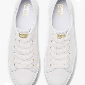 Keds Women's Triple Kick Amp Leather Sneakers White NWB Size 5